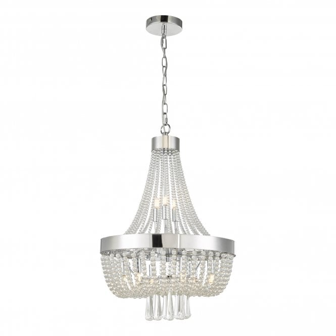 ALYSSA 9 Light Pendant Polished Chrome Glass