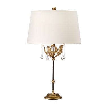 Bronze Table Lamp with Ivory Shade