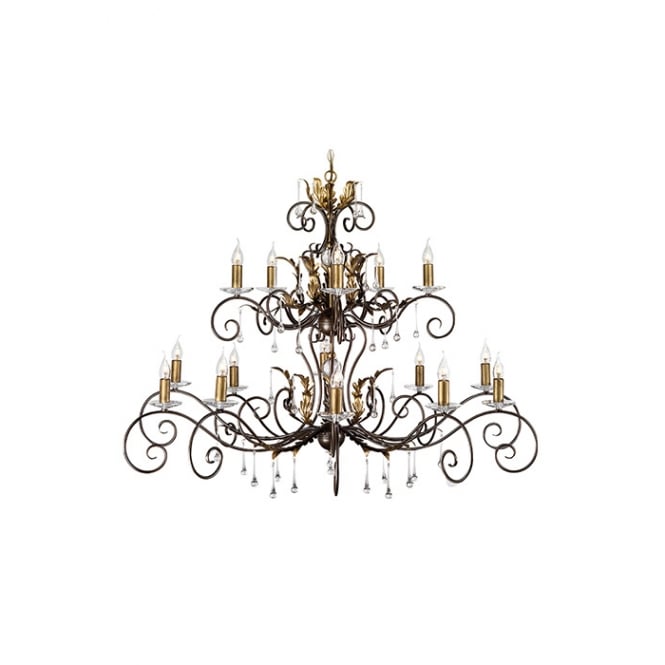 AMARILLI Extra Large 15 Light Chandelier in Bronze