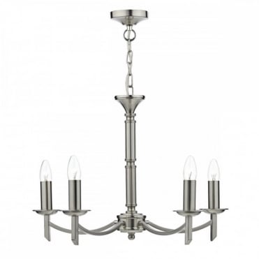 AMBASSADOR - 5 Light Dual Mount Ceiling Pendant Sat Chrome