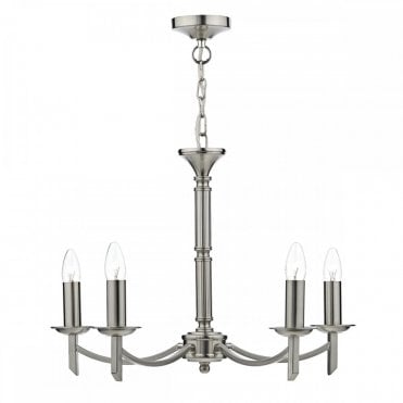 AMBASSADOR - 5 Light Dual Mount Ceiling Pendant Sat Chrome