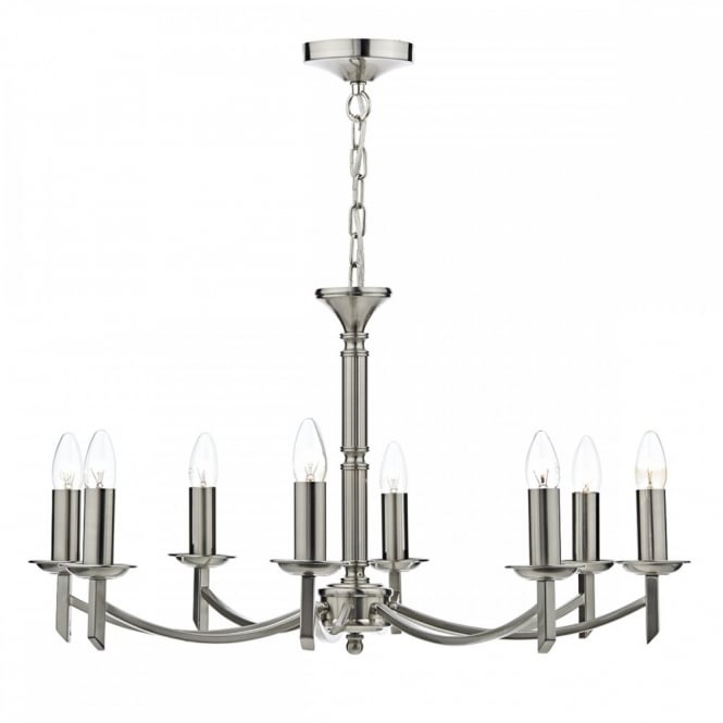AMBASSADOR - 8 Light Dual Mount Ceiling Pendant Sat Chrome