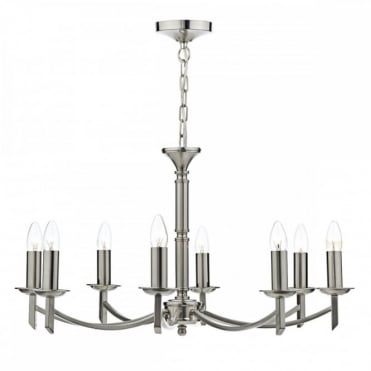 AMBASSADOR - 8 Light Dual Mount Ceiling Pendant Sat Chrome