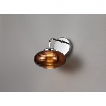 AMBIT 8W LED Wall Light 4000K Copper/Polished Chrome Ripple Effect