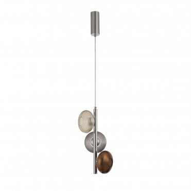AMBIT Ceiling Pendant Light Smoked Copper & Champagne/Polished Chrome