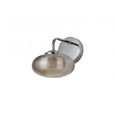 AMBIT LED Wall Light Champagne/Polished Chrome Threaded Effect