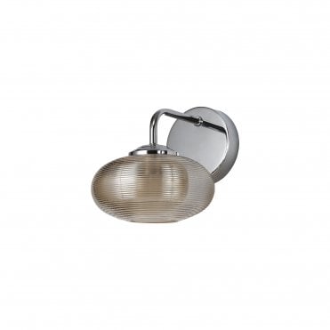 AMBIT LED Wall Light Champagne/Polished Chrome Threaded Effect