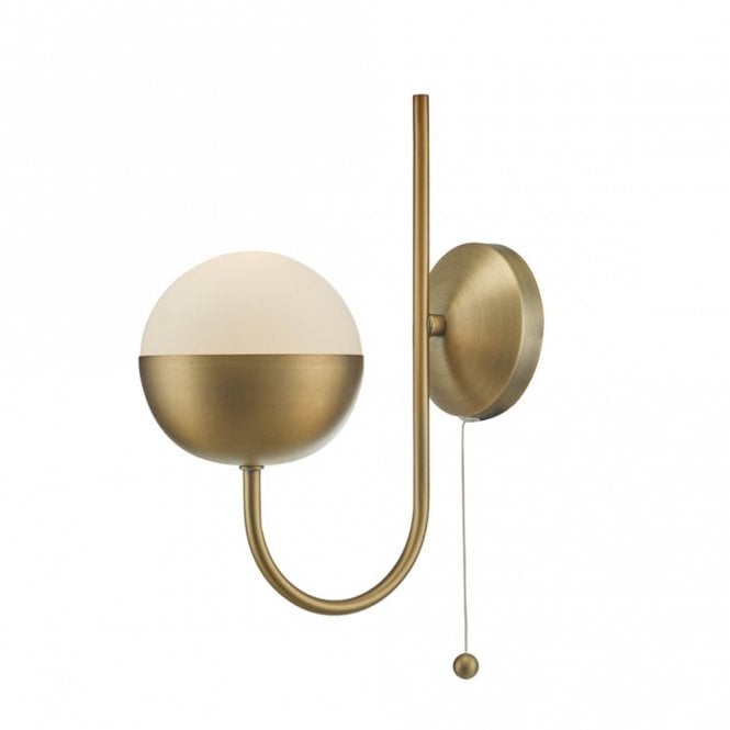 ANDRE - Aged Brass Wall Light , Switched