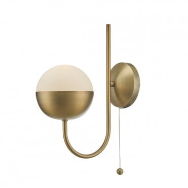ANDRE - Aged Brass Wall Light , Switched