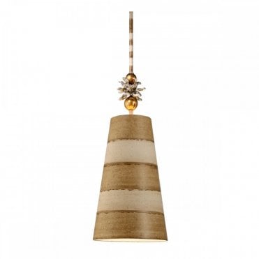 ANEMONE Quirky Ceiling Pendant Gold, Taupe & Cream Patina