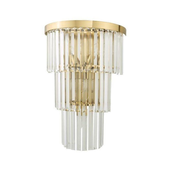 Angel 6 Light Wall Light - Antique Gold and Crystal