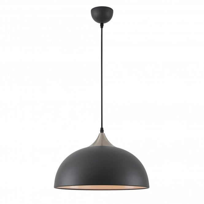 ANNA Scandinavian Ceiling Pendant in Sand Black and Satin Nickel