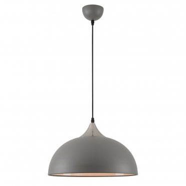 ANNA Scandinavian Ceiling Pendant in Sand Grey with Satin Nickel