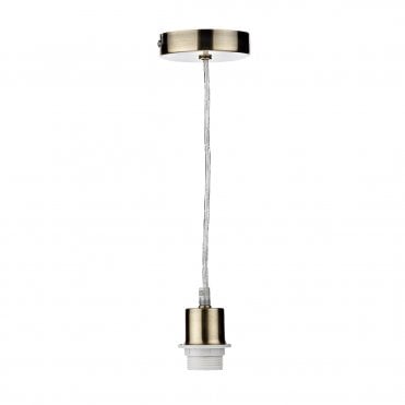 ANTIQUE Brass Ceiling Pendant Suspension With Clear Cable