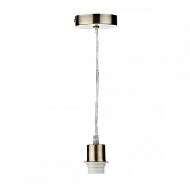 ANTIQUE Brass Ceiling Pendant Suspension With Clear Cable