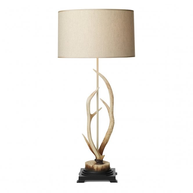 ANTLER - Bleached Table Lamp C/W S051 Natural Shade (2 Box