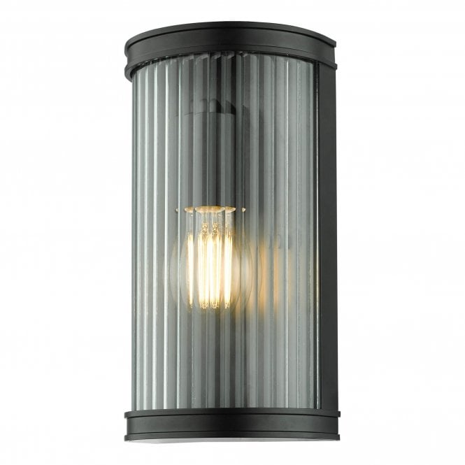 ANUND Wall Matt Black Ribbed Glass IP44