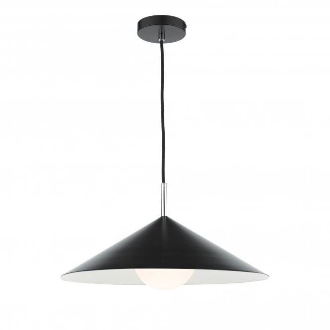 APEX Single Pendant Matt Black Polished Chrome