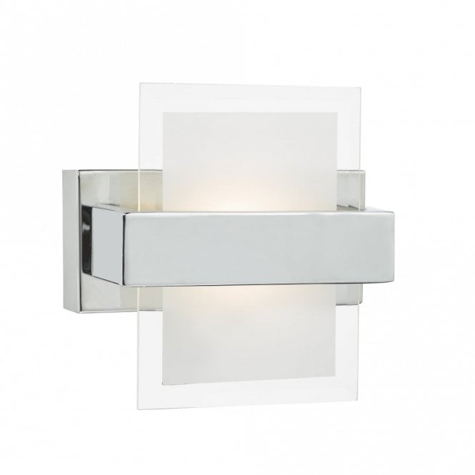 APT - LED Wall Light Polished Chrome Opal And Clear Glass LED Polished Chrome , Switched