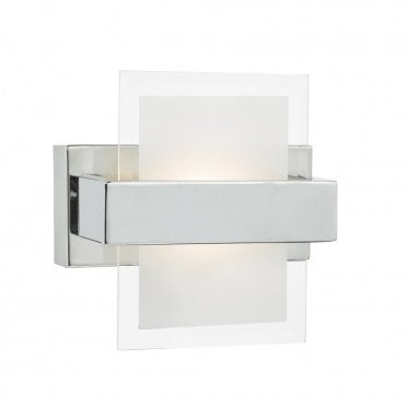 APT - LED Wall Light Polished Chrome Opal And Clear Glass LED Polished Chrome , Switched