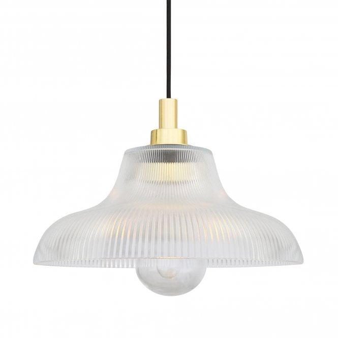 AQUARIUS 30cm Industrial Bathroom Ceiling Pendant Polished Brass IP65