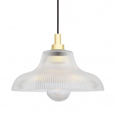 AQUARIUS 30cm Industrial Bathroom Ceiling Pendant Polished Brass IP65