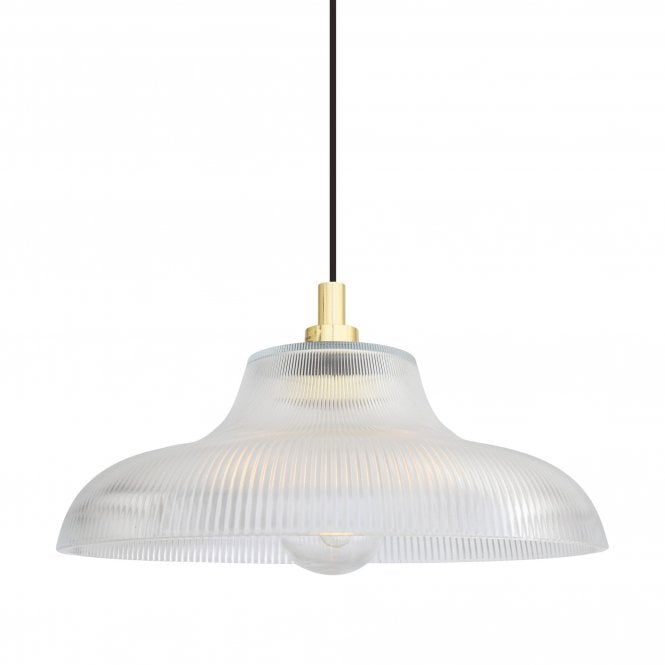 AQUARIUS 40cm Industrial Bathroom Ceiling Pendant Polished Brass IP65