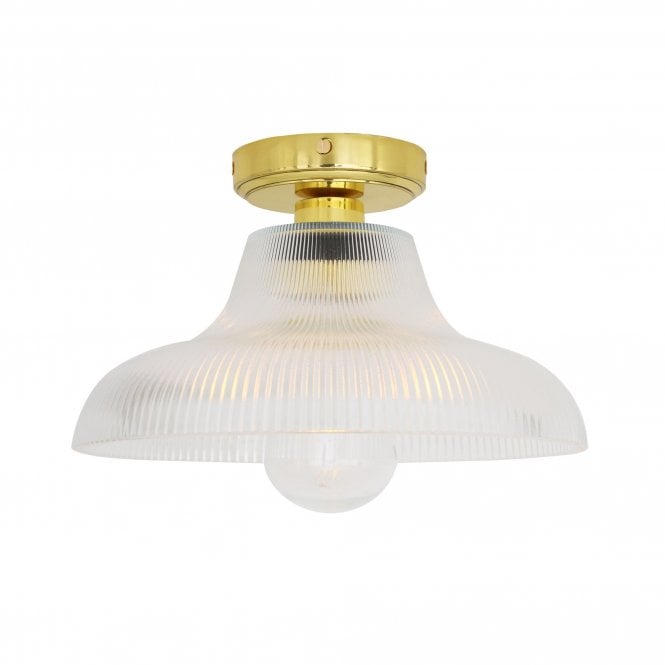 AQUARIUS Ceiling Industrial Bathroom Ceiling Light Polished Brass IP65