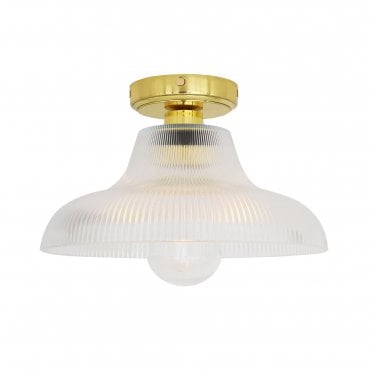 AQUARIUS Ceiling Industrial Bathroom Ceiling Light Polished Brass IP65