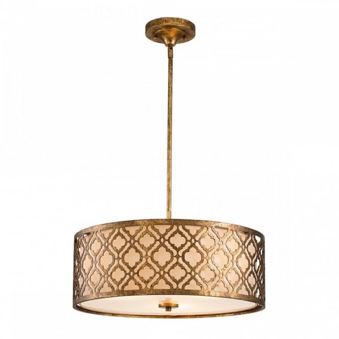 ARABELLA 3 Light Duo-Mount Large Pendant Distressed Gold