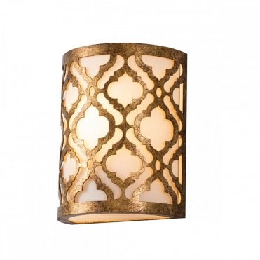 ARABELLA Wall Sconce Light Distressed Gold and Cream