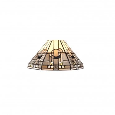 Handcrafted Geometric Tiffany Ceiling Shade in Slate Grey and White