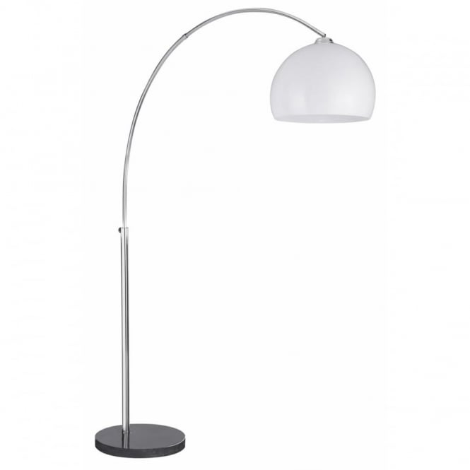 ARCS - Floor Lamp 1 Light Chrome/White Shade Black Base