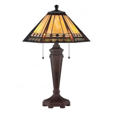 ARDEN - Desk Lamp with Tiffany Glass