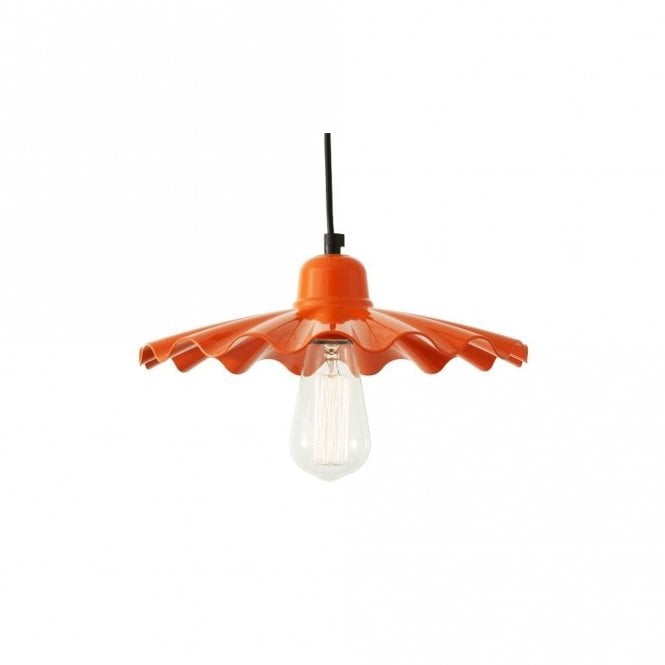 ARDLE - Modern Factory Ceiling Pendant In Powder Coated Orange