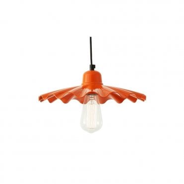 ARDLE - Modern Factory Ceiling Pendant In Powder Coated Orange