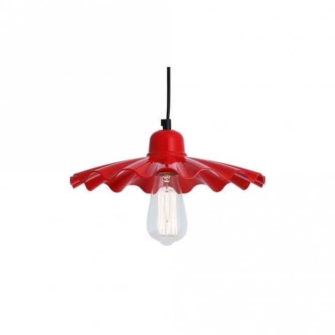 ARDLE - Modern Factory Ceiling Pendant In Powder Coated Red
