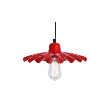 ARDLE - Modern Factory Ceiling Pendant In Powder Coated Red