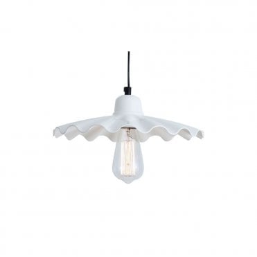 ARDLE - Modern Factory Ceiling Pendant In Powder Coated White