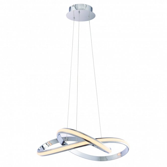 ARIA Ceiling Pendant Chrome Curves Contemporary LED