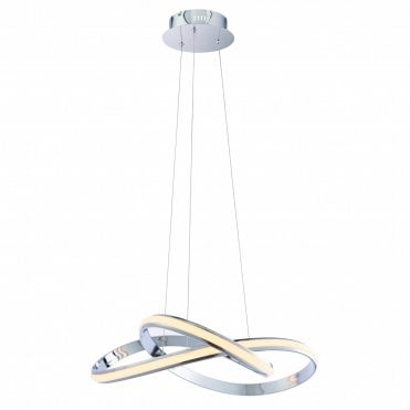 ARIA Ceiling Pendant Chrome Curves Contemporary LED