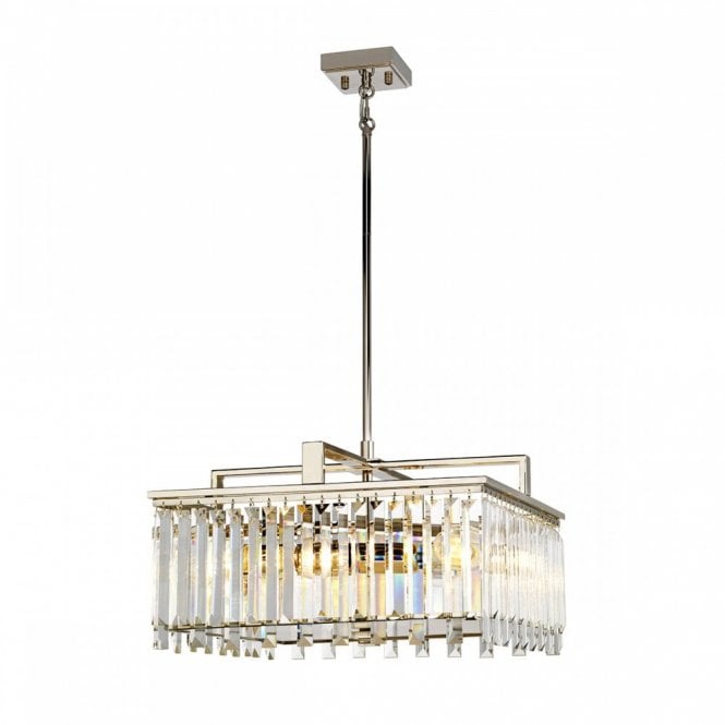 ARIES 4 Light Large Chandelier Polished Nickel Plated With K5 Glass Crystals