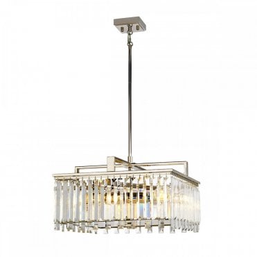 ARIES 4 Light Large Chandelier Polished Nickel Plated With K5 Glass Crystals
