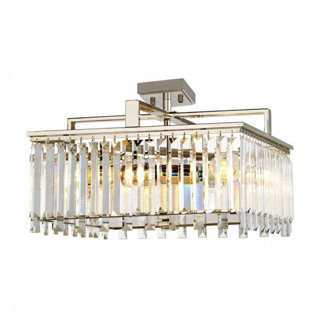 ARIES 4 Light Small Chandelier Polished Nickel Plated With K5 Glass Crystals
