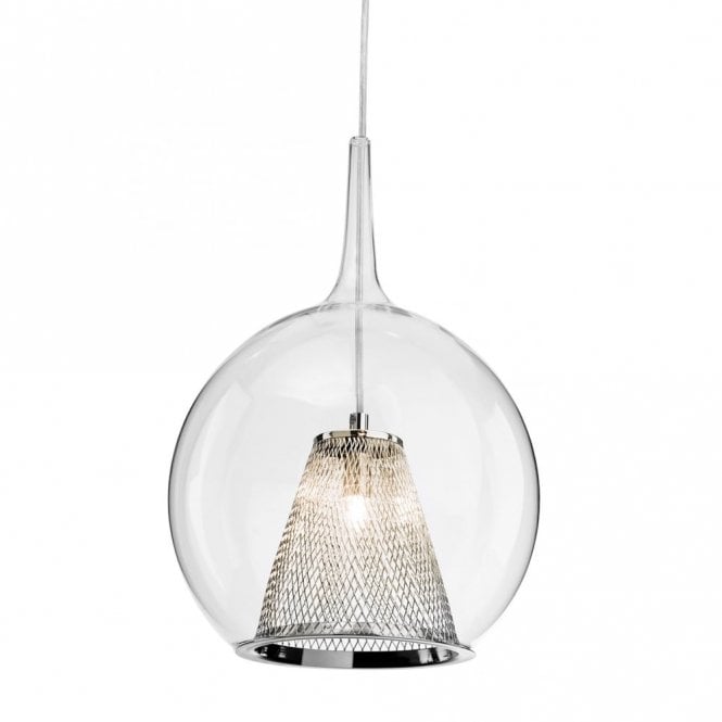 ARLO Pendant, Chrome with Clear Glass