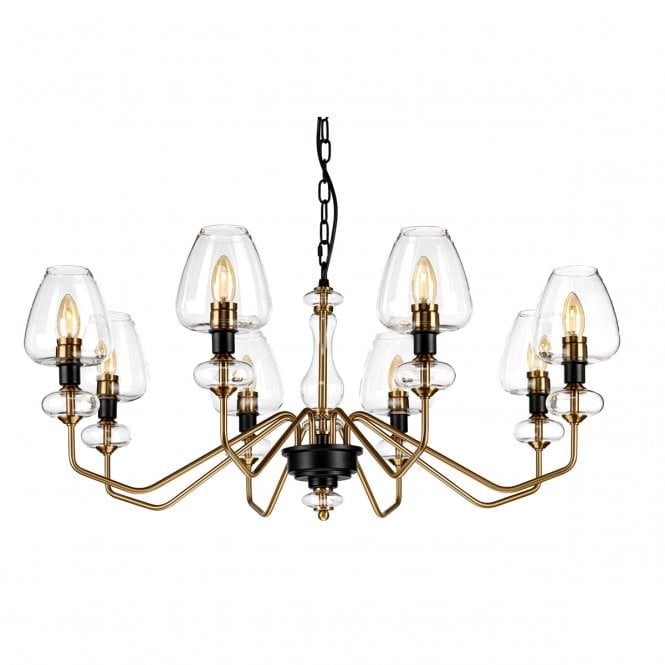 ARMAND 8 Light Chandelier in Aged Brass