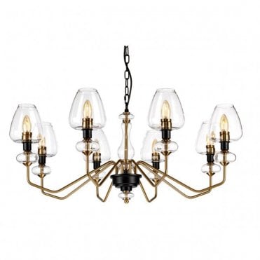 ARMAND 8 Light Chandelier in Aged Brass