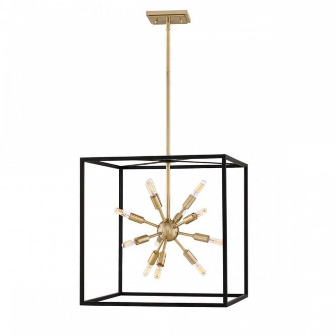 AROS 12 Light Warm Brass Starburst Ceiling Pendant