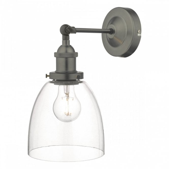 ARVIN Wall Light Antique Chrome & Glass