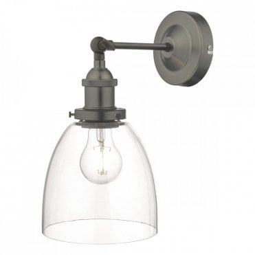 ARVIN Wall Light Antique Chrome & Glass